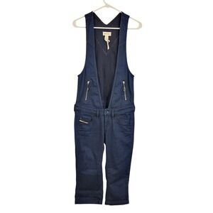DIESEL Dark Wash Denim Jumpsuit Overalls Women Size S Made in Italy Zip Pockets